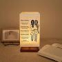 Engraved Bedside Table Lamp for Friends - Personalized Fabric Wooden Desk Lamp for Bedroom Living Room Office Study - Perfect for Birthdays Christmas Gifts for My Friend