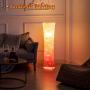 Floor Lamp, CHIPHY Dimmable Standing Lamp, 3 Levels Adjustable Brightness 12W/2 LED Bulbs(2400 Lumens, 100 Watt Equivalent) and Red Fabric Shade, Modern for Bedroom and Kids Room