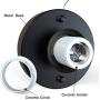Gladfresit Modern Ceiling Light Glass Shade Ceramic Holder Industrial Island Lighting Fixture Indoor for Living & Dining Room Entryway Loft (Bulb Not Included) (Electroplated Smoky-Gray)