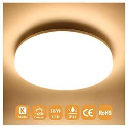 Airand Ceiling Light LED 3000K Flush Mount 18W Ceiling Lights Fixture 9.5 Round LED Ceiling Lamps for Kitchen, Hallway, Bathroom, Stairwell, 1650LM, Waterproof IP44, 80Ra (Warm White）