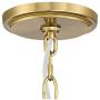 Sydney Warm Antique Brass Drum Pendant Chandelier 25'' Wide Modern Clear Gold Organza Shade 6-Light Fixture for Dining Room House Island Entryway Bedroom Living Room - Possini Euro Design