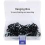 50-Pack Cup Hooks, 1-1/4inch Vinyl Coated Screw-in Ceiling Hooks Hanger for String Lights Curtains Ropes Chains Mugs Indoor and Outdoor Use, Black