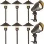 8 Pack Low Voltage LED Landscape Kits, 12V Pathway Flood Light Kits, 10W 390LM and 3W 150LM Wired for Outdoor Yard Lawn, Die-cast Aluminum, 50W and 30W Equivalent 15-Year Lifespan