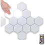 Remote Control Hexagonal Wall Colorful Light, Modular Touch Sensitive Lights with USB Power, Creative Geometry Assembly LED Night Light Suitable for Iiving Room, Bedrooms, DIY Lovers, Gifts (10)