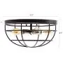 CO-Z 17.7’’ Vintage 5-Light Rustic Semi Flush Mount Ceiling Light, Oil Rubbed Bronze Farmhouse Ceiling Light Fixtures with Cage Shade, Industrial Ceiling Cage Lighting for Living Room, Bedroom