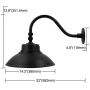 14.2in. Black LED Gooseneck Barn Light 42W 4000lm Daylight LED Fixture for Indoor/Outdoor Use - Photocell Included - Swivel Head,Energy Star Rated - ETL Listed - Sign Lighting - 5000K Daylight 1pk02