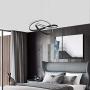 Jaycomey Modern LED Chandelier,46W LED Ring Black Pendant Lamp Haning Light,Acrylic Pendant Light Fixture for Living Room Bedroom,Cool White/6000K