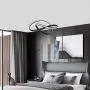Jaycomey Modern LED Chandelier,46W LED Ring Black Pendant Lamp Haning Light,Acrylic Pendant Light Fixture for Living Room Bedroom,Cool White/6000K