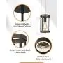 Eapudun Farmhouse Pendant Light, 1-Light Metal Wire Cage Hanging Lantern, Matte Black and Wood Finish, PDA1141-FBDT Eapudun Farmhouse Pendant Light, 1-Light Metal Wire Cage Hanging Lantern, Matte Black and Wood Finish, PDA1141-FBDT