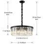 Crystal Chandelier Lighting Dining Room 6 Lights W22'' Crystal Pendant Light for Living Room, Raindrop Chandelier Kitchen Foyer Lighting Entryway