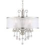 Perry Bright Nickel Pendant Chandelier 22'' Wide Modern Clear Crystal Sheer Shade 4-Light Fixture for Dining Room House Foyer Kitchen Island Entryway Bedroom Living Room - Possini Euro Design