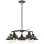 Trade Winds Lighting TW10052ORB 5 Light Vintage Industrial Hanging Ceiling Pendant Chandelier with Metal Shades, 60 Watts, in Oil Rubbed Bronze