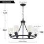 MELUCEE 6-Light Chandeliers for Dining Room, Farmhouse Lighting Black Light Fixtures Ceiling Hanging Industrial Pendant Light for Kitchen Island Bedroom Living Room