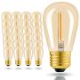 Hizashi - 25 Pack 2200K LED S14 1 Watt Dimmable Bulb E26, String Light Replacement Bulbs - Equal to 11W Incandescent Bulbs - Amber LED Edison Filament Bulbs for Outdoor Patio String Light, UL Listed