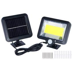 Solar Sensor Lights Outdoor, 100 LED COB Split Motion Sensor Wall Light, IP65 Waterproof Solar Power Lamp with Ajustable Solar Panel for Patio, Porch, Garage, Barn