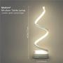 Makion Spiral LED Table Lamp, Curved LED Desk Lamp, Contemporary Minimalist Lighting Design, Warm White Light,Smart Acrylic Material Perfect for Bedroom Living Room (White)
