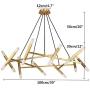 BOKT Mid Century Modern 20-Light Polygonal Chandelier Light Fixture for Kitchen Living Room Foyer Dining Room Ceiling Lamp Includ G4 Warm White Bulbs (Bronze)