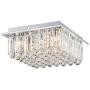 Saint Mossi Modern K9 Crystal Raindrop Chandelier Lighting Flush Mount LED Ceiling Light Fixture Pendant Lamp for Dining Room Bathroom Bedroom Livingroom G9 Bulbs Required H7'' X W16'' X L16''