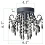 Q&S Mini Crystal Chandelier, Small Chandelier Ceiling Lights, Modern Chrome Flush Mount Ceiling Light Fixture for Hallway, Entryway, Bedroom, Foyer, Bathroom, Kitchen, W9.5'',1 Light E12.