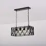 Industrial Island Pendant Lighting,Black Metal Light,Vintage Hanging Rectangular Light Fixture for Farmhouse, Kitchen, Bar,Dinning Room,E26 4 Lights
