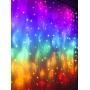 Rainbow Fairy String Curtain Lights with Fully Dimmable Touch Switch, Hanging LED Icicle Rainbow Lights Curtain for Girls Bedroom, Teen Room, Kids Room, Unicorn Room, Birthday, Holiday Décor (Rainbow)