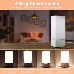 Table Bedside Lamp Touch Sensor - Dimmable USB Charging Port Warm Light LED Color Changing RGB Night Lamp for Bedrooms Office Hallways