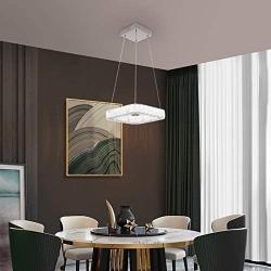 Ganeed K9 Crystal Chandeliers,16W Modern LED Pendant Light Ceiling Light,Adjustable Height Pendant Chandelier,Hanging Light Fixture for Kitchen Island Living Dining Room Restaurant(Dia 11.8'')