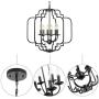 T&A Orb Black 6-Light Chandelier,Rustic Wrought Iron Large Chandelier Modern Farmhouse Hanging Light for Dining Room Foyer Kitchen