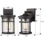 Emliviar Outdoor Light Wall Mount, Crackle Glass in Black Finish, 2085B2 BK