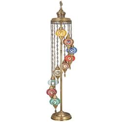 Demmex 2021 Turkish Moroccan Colorful Mosaic Multicolor Boho Floor Lamp for Living Room Bedroom Office (9 Shades - 6feet)