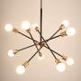 SEOL-Light Sputnik 10 Lights Vintage Chandelier Hanging Ceiling Large Bright Pendant Light Fixtures Black/Gold Brushed for Dining Room,Foyer,Entryway;600W