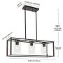 VINLUZ 3-Light Industrial Metal Large Pendant Lighting Oil Rubbed Bronze Modern Linear Chandelier with Clear Glass Shades Farmhouse Rustic Ceiling Light Fixtures Hanging for Dining Room Kitchen Island