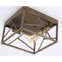 Rustic Antique Gold Flush Mount Light Fixture Two-Light Metal Square Semi Flush Mount Ceiling Light for Hallway Bedroom Kitchen Entryway Dining Room Farmhouse