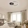 Ganeed Flush Mount Ceiling Light,37W 2 Rings Modern LED Ceiling Light Fixture,6500K White Light Metal Acrylic Ceiling Lamp for Living Room Bedroom Study
