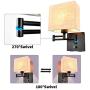 Wall Lamp 7 inch, Wall Lamp with Plug in Cord, Plug in Wall Sconce with 2 USB Port, Dimmable Wall Sconces with Fabric Linen Shade and Swing Arm, Sconces Wall Lighting Perfect for Bedroom Reading Room