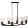 TULUCE 6-Light Oval Chandelier Lighting Oil Rubbed Bronze Finish with Clear Glass Shade Vintage Oval Shape Flush Mount Lighting Fixture for Kitchen Island Dining Living Room Bedroom Pendant Lamp