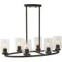 TULUCE 6-Light Oval Chandelier Lighting Oil Rubbed Bronze Finish with Clear Glass Shade Vintage Oval Shape Flush Mount Lighting Fixture for Kitchen Island Dining Living Room Bedroom Pendant Lamp