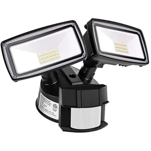 LED Security Light 3000LM, 28W Outdoor Motion Sensor Light, 5500K, IP65 Waterproof, Adjustable Head Flood Light for Entryways, Stairs, Yard and Garage