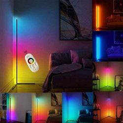 ZHANG Dimmable Floor Lamp,Color Changing LED Standing Lamp,Super Bright RGBW Reading Lamp for Living Rooms,Bedrooms,Works with Remote Control