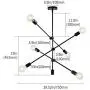 Sivilynus Modern Sputnik Chandelier Light Fixture 6 Lights Black Farmhouse Ceiling Hanging Mid Century Pendant Light for Dining Room Foyer Kitchen Island