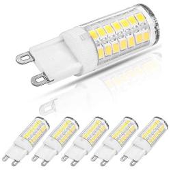 G9 LED Dimmable Light, Daylight 4 Watts Replacement for 40 Watts Halogen G9 Bulb, Daylight 6000K, 360 Degree LED G9 Corn Crystal Light for Livingroom Bedroom Lighting(pack of 5)