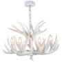 EFFORTINC Resin Antler Chandelier White Antler Chandelier Living Room Dining Room Easy Installation (4 Lights)