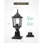 BEEZOK Exterior Lantern Outdoor Post Light - 2 Pack Post Lighting, Matt Black Pillar Lamp Fixtures with Water Rippled Glass for Patio Porch Garden Decor