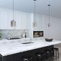 Henn&Hart PD0031 Modern 1 Contemporary Style Smoked Nickel Glass with for, Kitchen, Dining, Living Room, Foyer Pendant Light, One Size, Silver