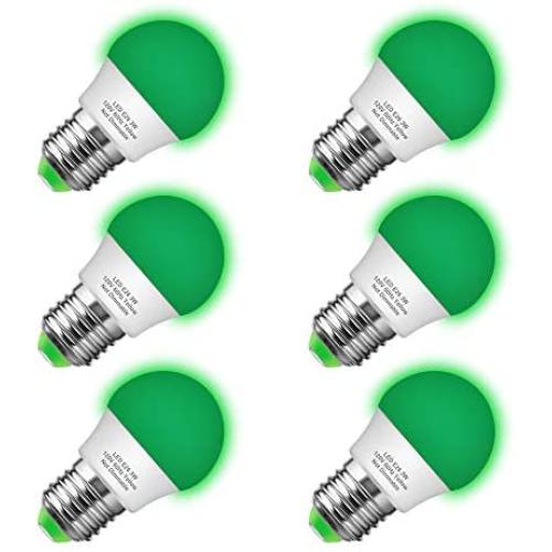 Briignite Green LED Light Bulbs, G14 Globe Bulb 25W Lights Equivalent, Outdoor Light Bulb, Party Lights E26 Edison Base(3W), Non-Dimmable Night Light for Porch, Christmas, Veterans Day, 6 Pack