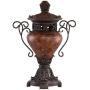 Traditional Table Lamp Bronze Crackle Urn Faux Silk Bell Shade for Living Room Family Bedroom Bedside Nightstand - Regency Hill
