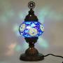 Turkish Colorful Handcrafted Mosaic Lamps by TCO - Desk and Table Lamps for Office, Guest and Living Room - Nickel- Plated Brass Base - 5” Globe Width, 12” Lamp Height (Blue Star)