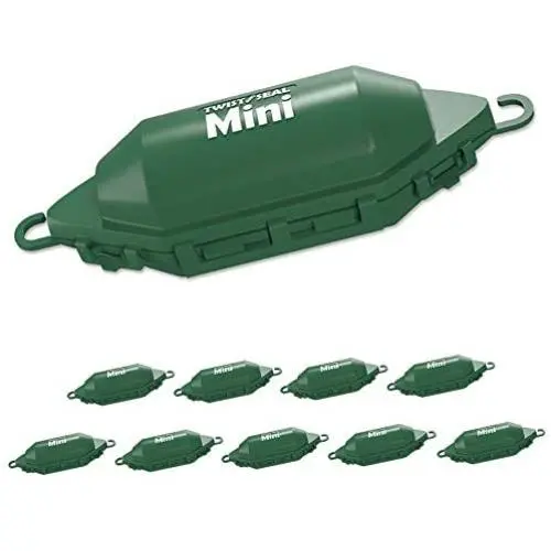 Twist and Seal Mini Holiday Light Cord Protector and Christmas Light Plug Cover - Green (10 pack)