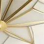 LITFAD Modern 4-Light LED Ceiling Lamp Beveled Frosted Glass Flush Mount Lighting Fixture Traditional Brass Star Close to Ceiling Light Decorative Pendant Light for Hotel Hall Bedroom Living Room
