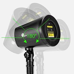 Lunvon Upgrade Laser Christmas Lights Projection Decorative with Green Tree and Red Stars, 1byone LED Landscape Spotlight Holiday Party and Garden Indoors and Outdoors Use Waterproof Class IIIA 2.0mW